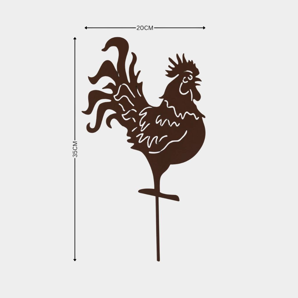 Rooster Garden Stake