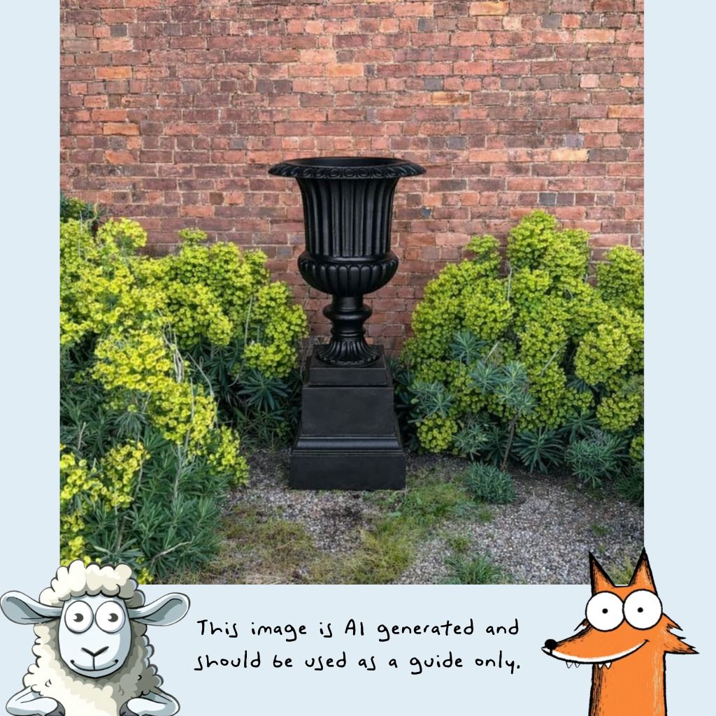 Black Venetian Urn & Base